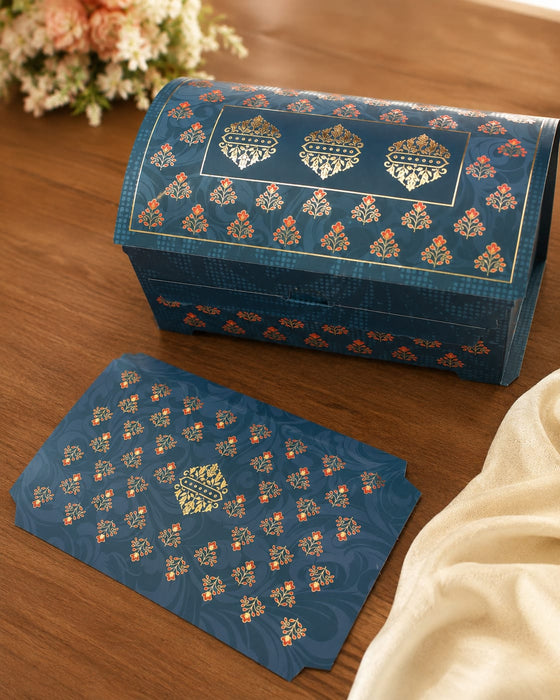 Royal Sandook Premium Printed Curved Gift Hamper Box | Luxury Festive Packaging Box for Raksha Bandhan, Diwali, Wedding & Return Gifts