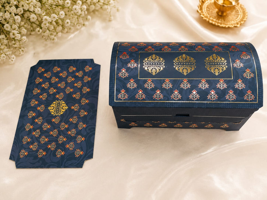 Royal Sandook Premium Printed Curved Gift Hamper Box | Luxury Festive Packaging Box for Raksha Bandhan, Diwali, Wedding & Return Gifts