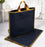 Premium Plastic  Frosted Gift Carry Bag with Handle – Black, White & Green | 35×25×10 cm