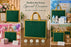 Premium Plastic  Frosted Gift Carry Bag with Handle – Black, White & Green | 35×25×10 cm
