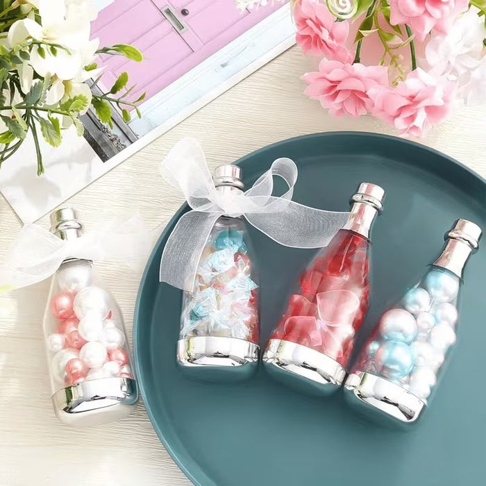 Small Size Golden Acrylic Box Champagne Design Plastic Storage Bottles (11.5 cm) | Perfect for Return Gifts, Chocolates, Dry Fruits & Invitations baatli,batli,chandi