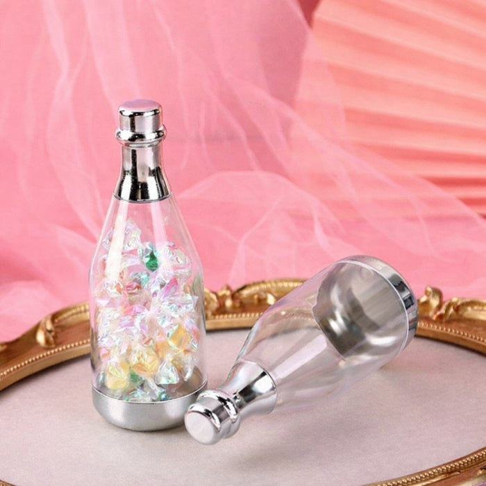 Small Size Golden Acrylic Box Champagne Design Plastic Storage Bottles (11.5 cm) | Perfect for Return Gifts, Chocolates, Dry Fruits & Invitations baatli,batli,chandi