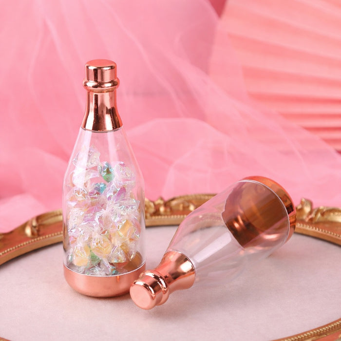 Small Size Golden Acrylic Box Champagne Design Plastic Storage Bottles (11.5 cm) | Perfect for Return Gifts, Chocolates, Dry Fruits & Invitations baatli,batli,chandi