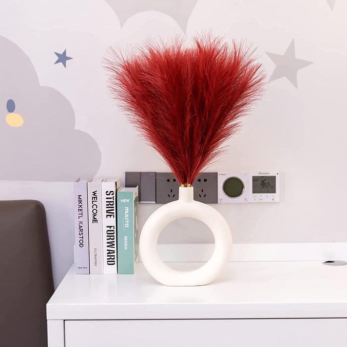 small Faux Pampas Grass Artificial Flowers Fake Flower for Home, Office, Bedroom, Balcony, Living Room, Table Decoration, Plants and Craft Items Corner