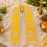 Ganpati Bappa Morya Khes  | Devotional Printed Puja Stole | 66 × 6 Inch | Ganesh Festival, Visarjan, Bhajan