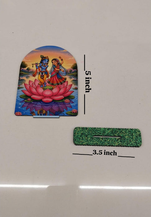 13 Pcs MDF Krishna Jhanki  Cutout  Set with stand   (Approx. 4 x 5 Inch) | Bal Krishna Leela Mini Table Top Decor for Janmashtami, Krishna Jhula, Mandir, Pooja & Festival Decoration JSK
