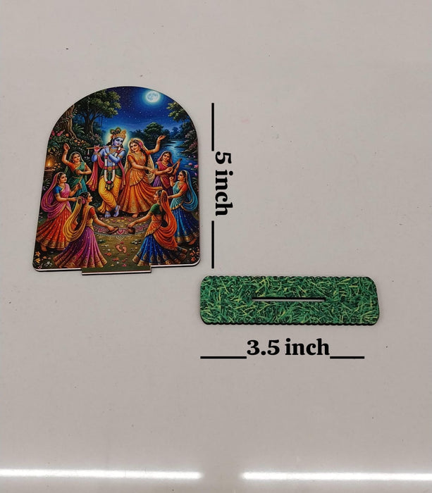 13 Pcs MDF Krishna Jhanki  Cutout  Set with stand   (Approx. 4 x 5 Inch) | Bal Krishna Leela Mini Table Top Decor for Janmashtami, Krishna Jhula, Mandir, Pooja & Festival Decoration JSK