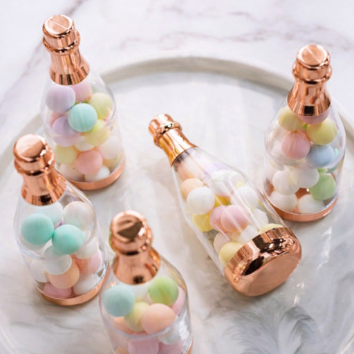 Small Size Golden Acrylic Box Champagne Design Plastic Storage Bottles (11.5 cm) | Perfect for Return Gifts, Chocolates, Dry Fruits & Invitations baatli,batli,chandi