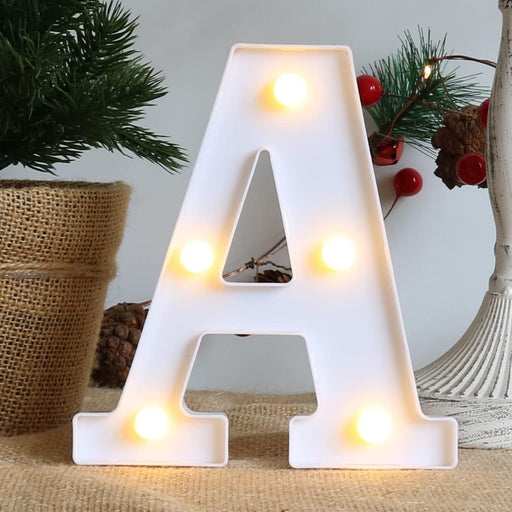 6 inch Marquee Alphabet Shaped Led Light for Home Decoration and Wall Lamp, White, 1 Piece