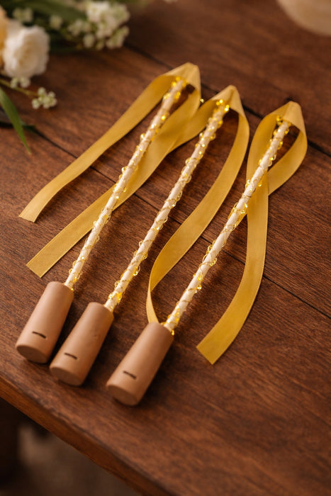 SATYAM KRAFT LED Bridal Entry Glow Stick with Fairy Lights, Wedding Entry Light Stick for Bride & Bridesmaids, Mehndi Haldi Decoration Light Wand with Bow & Pearl Design for Wedding, Party & Celebration
