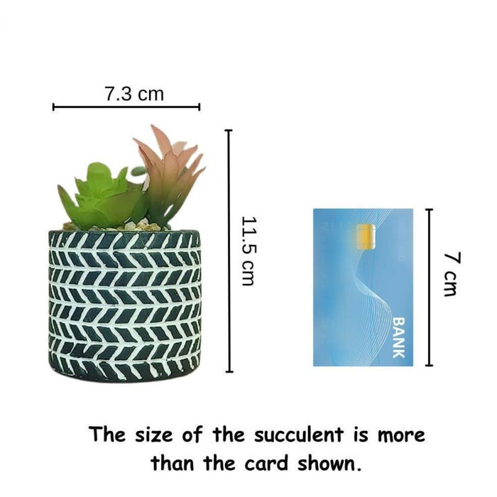 Mini Artificial Green Indoor Succulent Plant with Aesthetic Ceramic Pot Faux Flower Plant to Add Charm to Your Home