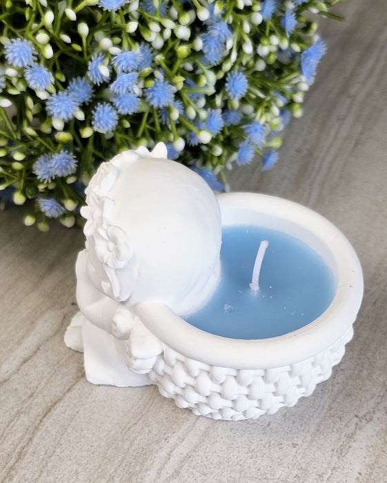 Randon (Any) Colour Angel Design Scented Wax Candle – White Angel Jar with Wax for Home Decor, Gift Purpose, Tealight, Aroma Candle, Decorative Fragrance Candle, Romantic Lighting