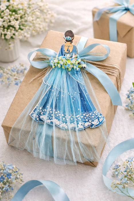 Princess Topper Cutout/ SuitcaseTopper Net Band with Glue Drop | DIY Decorative Cutout for Trousseau Packing, Wedding Gifting, Return Gifts, Bags & Trolley Bag Decor
