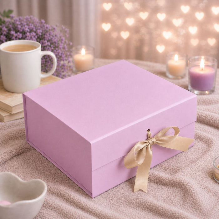 Collapsible  Without Magnet  Decorative Folding Paper Cardboard /Box with ribbon,DIY Box for Gift Hamper,Valentine Gifting,Wedding gifing.