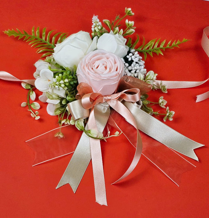 Artifical Flower stylish Brooches bow Ready to use flower bunch for any occation, Wedding marriage Hamper Gifting decor Toran decoration baby shower photoshoot,stylish brooches.
