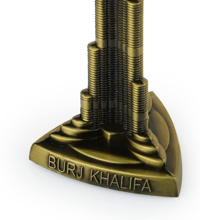 Dubai United Arab Emirates Burj Khalifa Metal Showpiece Antique Statue for Room, Office, Decorative Showpeice for Home, Desk Decor, Table Stand (Metal)