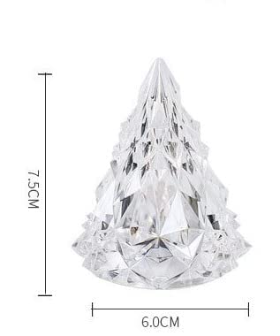 Acrylic Crystal Chritsmastree Design Flameless and Smokeless Led Tea Light Candle for Gifting,House, Light for Balcony, Room, Birthday, Festival Christmas Decoration