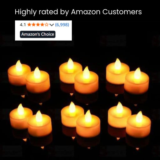 Acrylic Flameless And Smokeless Decorative Candles Led Tea Light Candle Perfect For Gifting (Yellow, 2 Cm)                                         *BEST SELLER*