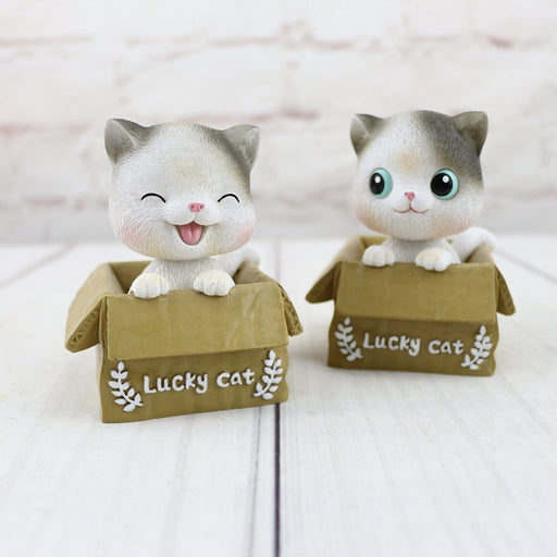 Bobble Head Shaking Cat, Ideal for Car Dashboard Miniature Decorative Figurines Decor for Living Room Decoration, Home, Office