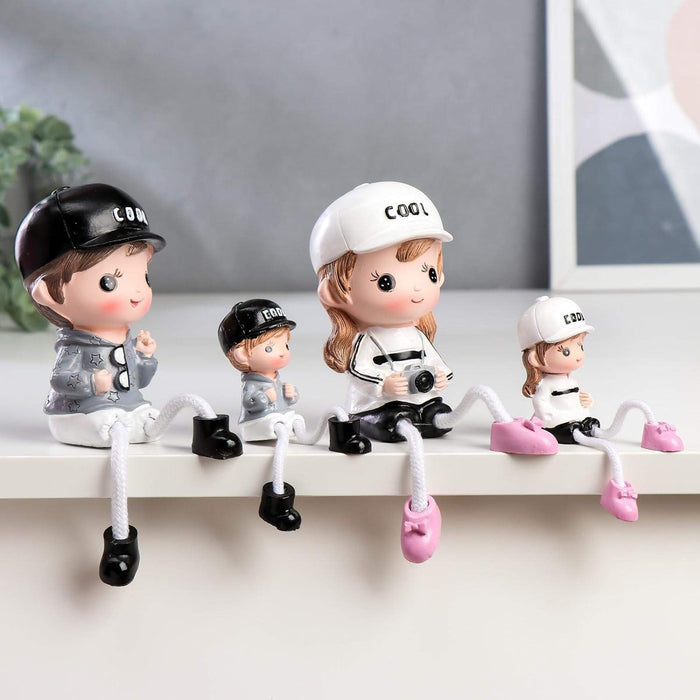 Hanging Legs Cute Boy and Girl Toy Home Decor Showpiece – Elegant Hanging Leg Design for Decorative Room Enhancement