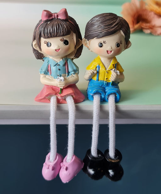 Hanging Legs Cute Boy and Girl Home Decor Showpiece – Elegant Hanging Leg Design for Decorative Room Enhancement