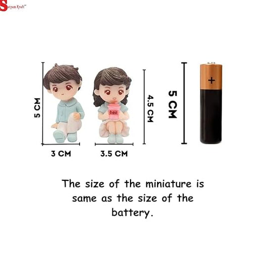 Couples Miniature Set for Unique Gift, Home, Bedroom, Living Room, Office, Restaurant Decor, Figurines and Diwali Decoration Items(Multicolor) (Poly Resin)