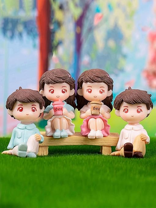 Couples Miniature Set for Unique Gift, Home, Bedroom, Living Room, Office, Restaurant Decor, Figurines and Diwali Decoration Items(Multicolor) (Poly Resin)