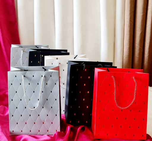 Large Paper Bag Goodie Bags With Handle Gift Paper bag, Carry Bags, gift For Valentine Gifting, marriage Return Gifts, Birthday, Wedding, Party, Season's Greetings(Mix Color) (Large)