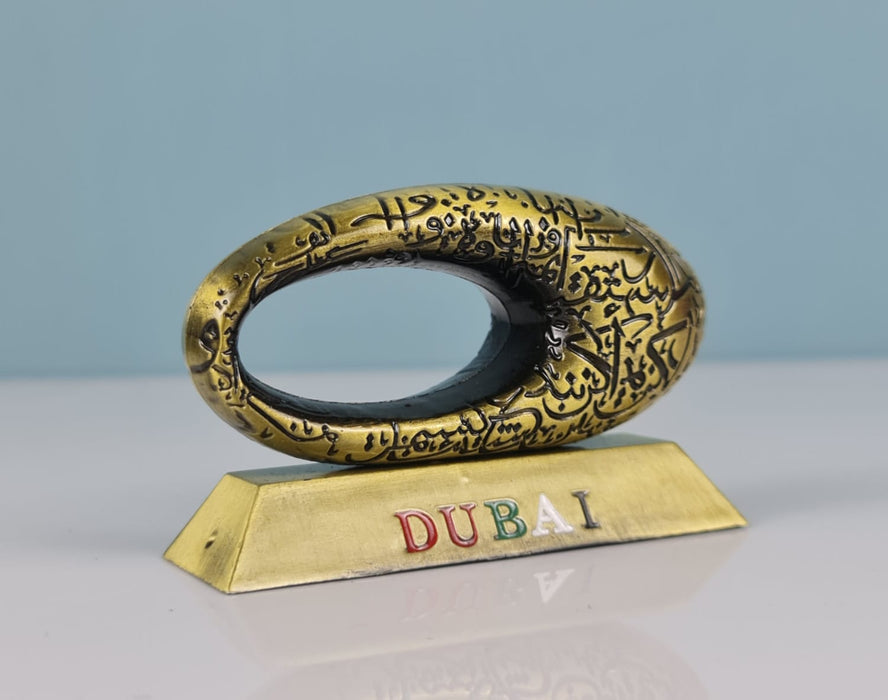 Dubai United Arab Emirates Museum of Future Metal Showpiece Antique Statue for Room, Office, Decorative Showpeice for Home, Desk Decor, Table Stand (Metal)