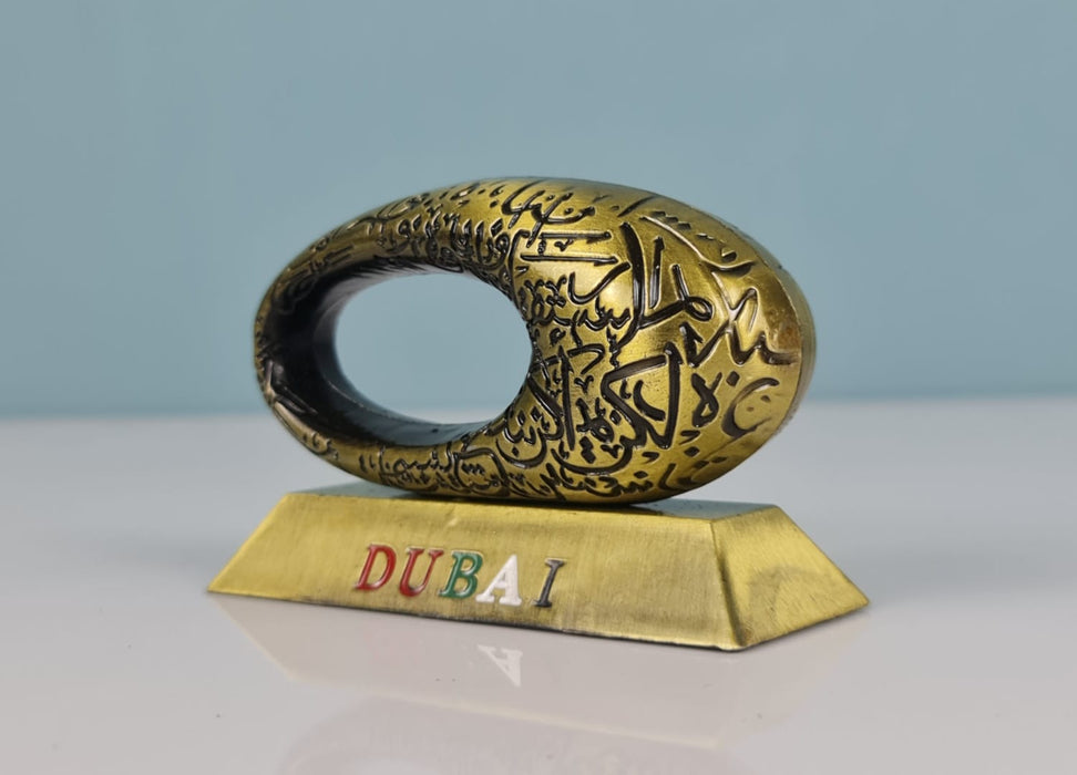 Dubai United Arab Emirates Museum of Future Metal Showpiece Antique Statue for Room, Office, Decorative Showpeice for Home, Desk Decor, Table Stand (Metal)