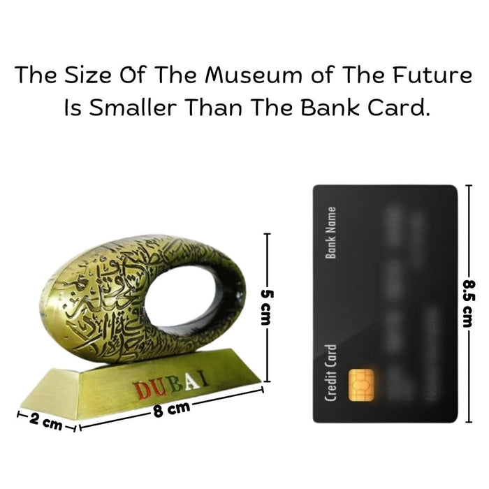 Dubai United Arab Emirates Museum of Future Metal Showpiece Antique Statue for Room, Office, Decorative Showpeice for Home, Desk Decor, Table Stand (Metal)