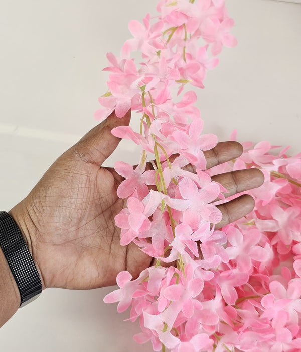 Artificial Ixora Flower Garlands, Wall Hanging decorative String Lines items for Anniversary Decoration, Home Decor, Pooja, Functions Decor (Small petals)