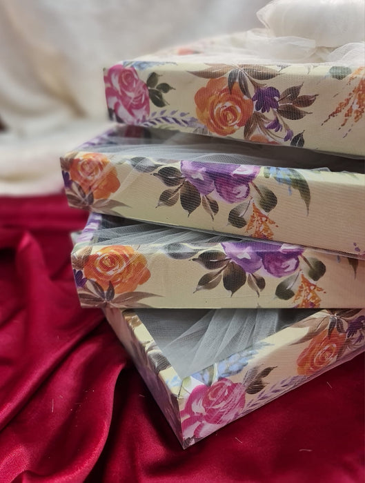 Multipurpose Decorative Folding Paper Box Net Rectangle Cardboard Box with Net DIY Tray for Gift Hamper, Gifting (Cardboard Folding Paper Box),Room Hamper,Wedding Hamper