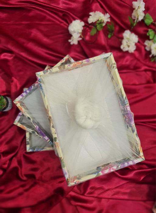 Multipurpose Decorative Folding Paper Box Net Rectangle Cardboard Box with Net DIY Tray for Gift Hamper, Gifting (Cardboard Folding Paper Box),Room Hamper,Wedding Hamper