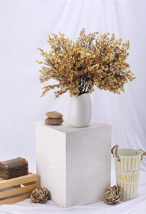 Artificial Babys Breath sticks Gypsophila Fake Flowers Sticks  Decorative Items for Home,Room,Living Room Table,Diwali Decor (Without Vase Pot)