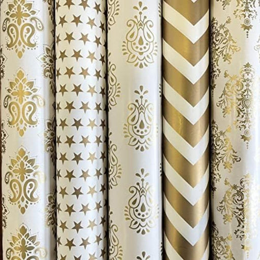 Golden Printed Gift Wrapping Paper Sheets Birthday Packing Materials Design Gift Paper sheet for Rakhi Gift Packing, Craft, book cover, Decoration Material, return gifts, covers, chocolate rapper (28 Inch x 19 Inch)