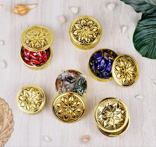 Big Round Decorative Golden Acrylic Box for diwali Gift box, Ring Jewellery Trinket Box, Candy Storage Container Case DIY,Wedding gift, Return Gift, Christmas Decoration Items (Golden Boxes) (Big)