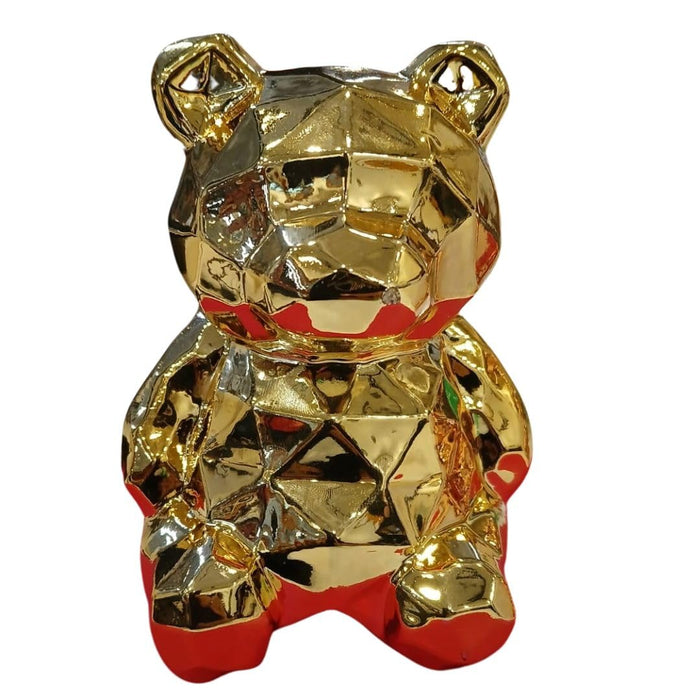 1 Pc Big Ceramic Silver Teddy Bear Showpiece for Home Decor, Statue, Living Room, Decorative Gift Item, Table Decor,Centre Piece,Diwali Gifting(Pack of 1)