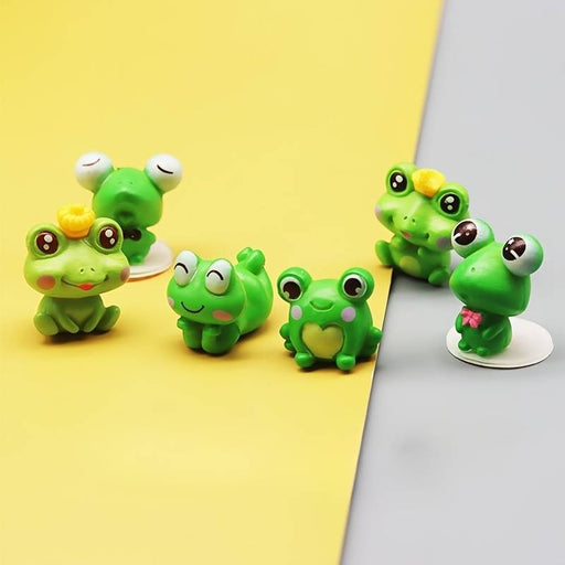 Frog Miniature Set for Home, Bedroom, Living Room, Office, Restaurant Decor, Figurines and Valentine Decoration Items, (Resin)