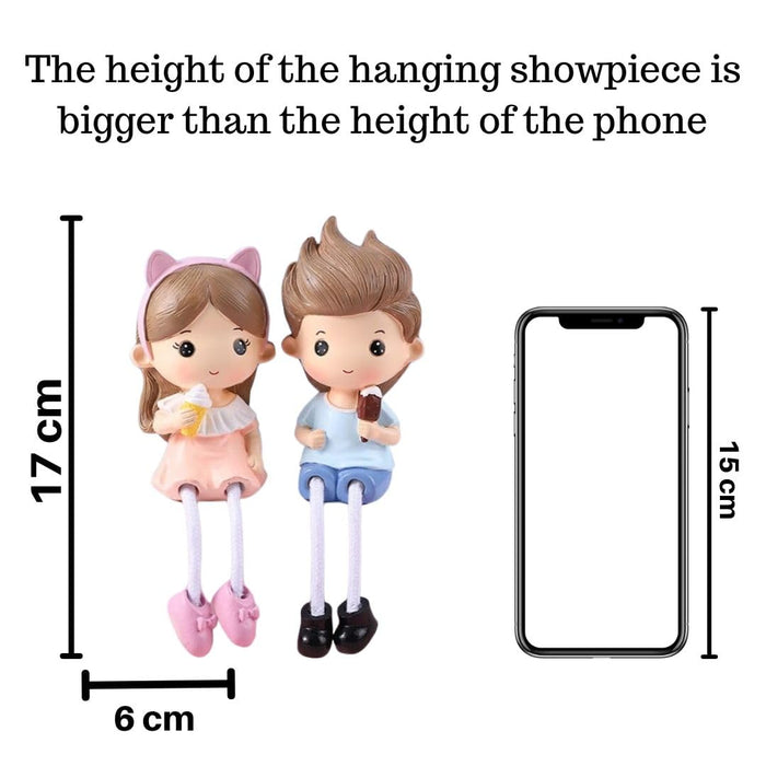 Hanging Legs Cute Boy and Girl Home Decor Showpiece – Elegant Hanging Leg Design for Decorative Room Enhancement(Model 1)