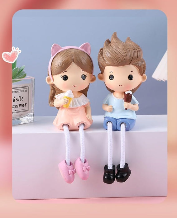 Hanging Legs Cute Boy and Girl Home Decor Showpiece – Elegant Hanging Leg Design for Decorative Room Enhancement(Model 1)