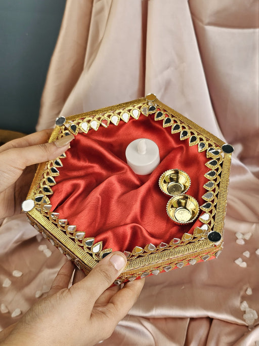 Handcrafted Pooja Thali Tray Holder Platter-Ideal For Festival Décor Handmade Decorative Platter