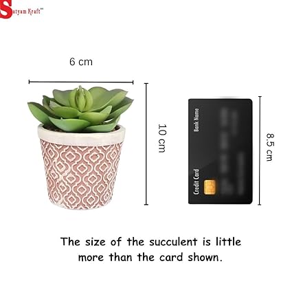 Mini Echeveria elegans Artificial Aesthetic Green Succulent Plant with Ceramic Pot to Add Charm to Your Homedecor