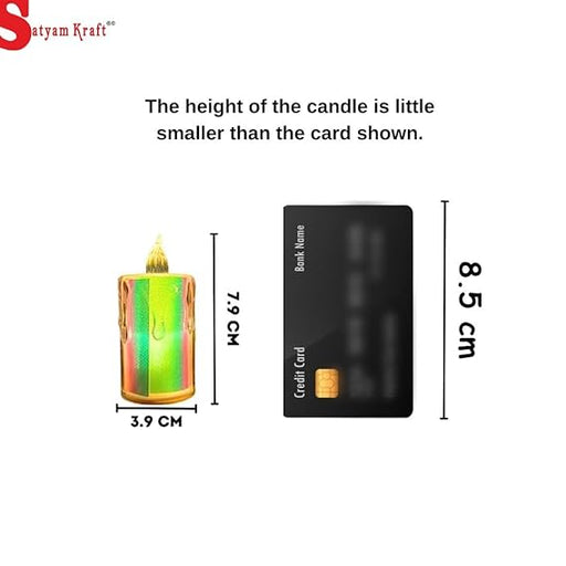 Flameless and Smokeless Decorative Candles Acrylic Led Tea Light Candle Perfect for Home, Birthday, Diwali, Any Occasion Decoration (Transparent) (Rainbow Color) (large)