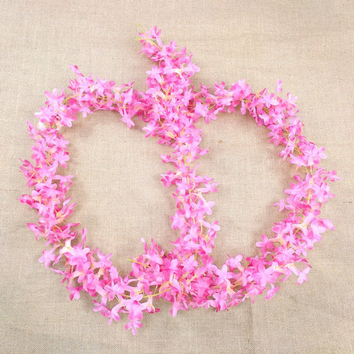 Artificial Ixora Flower Garlands, Wall Hanging decorative String Lines items for Anniversary Decoration, Home Decor, Pooja, Functions Decor (Small petals)