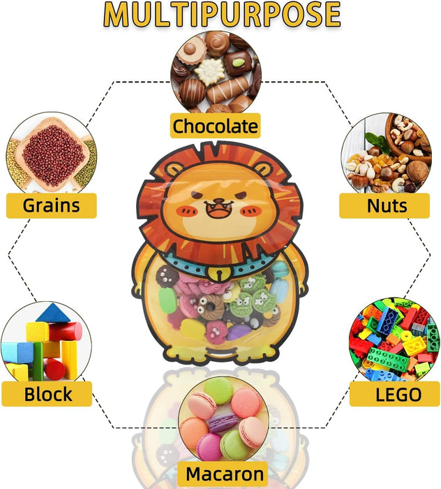 Animal Design Ziplock  Pouches  For Gifting, Return Gifts, Birthday, Baby Shower, Party Pouches | Chocolate & Dry Fruit Packing