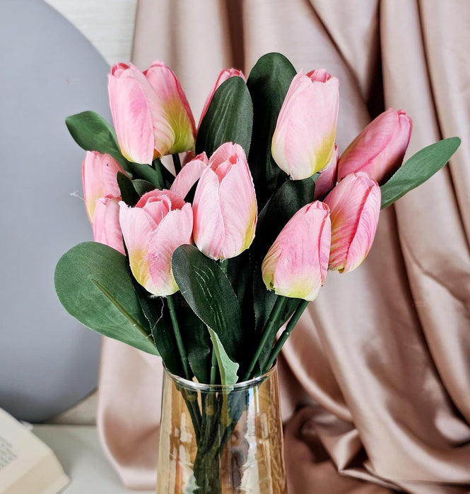Artificial Tulip Lily Flower Sticks for Home Decor, Bedroom, Office, Living Room, Table Decor, Rakshabandhan Fetivals & Anniversary Decoration (without Vase Pot)
