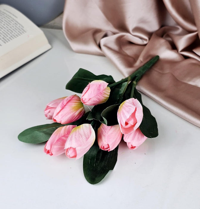 Artificial Tulip Lily Flower Sticks for Home Decor, Bedroom, Office, Living Room, Table Decor, Rakshabandhan Fetivals & Anniversary Decoration (without Vase Pot)