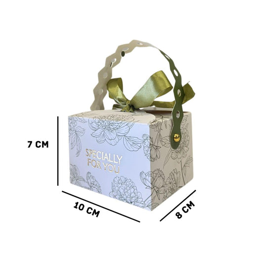 Decorative Square Shape Folding Storage Box With Tag for Return Gift, Birthday,Boxes with Ribbon, Perfect for Packing Chocolate, Dry Fruits,Engagement