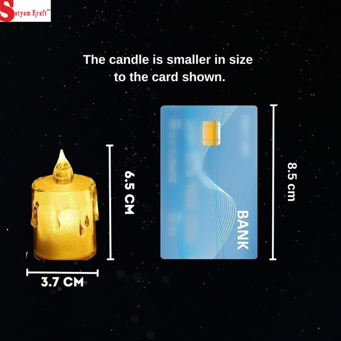Flameless and Smokeless Crystal Dripping Design Acrylic led Candles Tea Light Candle Perfect for Home Decor,Gifting,Festival,Events,Party Decoration (Yellow) (Medium)